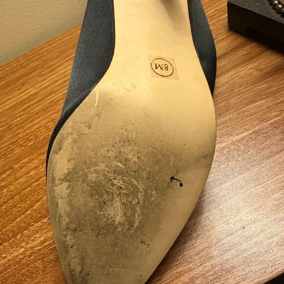 Nine West Black Satin Pumps – Size 8M – Classic Pointed-Toe Heels - Picture 4 of 4